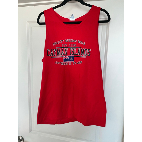 VINTAGE Cayman Islands Red Tank Top Adult Large - Picture 2 of 9